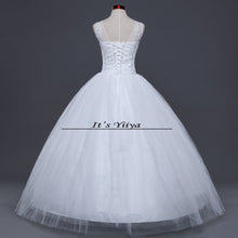 Load image into Gallery viewer, Free shipping 2016 V-neck White Bride Princess Fashion Vestidos De Novia Bride Wedding Ball Gowns Cheap Wedding Frocks HS227
