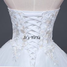 Load image into Gallery viewer, 2017 New Free shipping Strapless Sleeveless Wedding Dresses Plus size Ball Gowns Appliques Frocks dress Vestidos De Novia IY009
