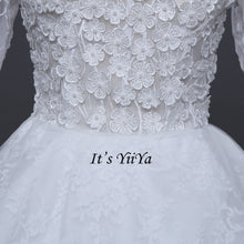 Load image into Gallery viewer, Free Shipping Wedding dresses O-neck Vestidos De Novia Off white dress Bridal Ball gowns Long sleeve Frocks Appliques IY031
