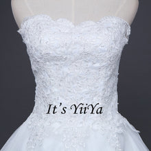 Load image into Gallery viewer, 2017 New Arrival Free Shipping Off white Wedding dresses Strapless Bridal Ball gowns Sleeveless Frocks Vestidos De Novia IY021
