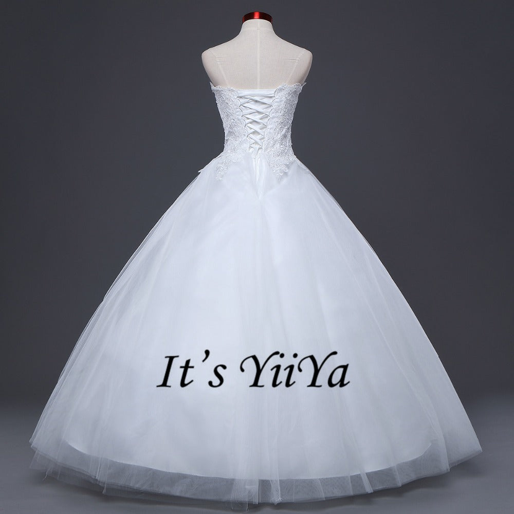 2017 New Arrival Free Shipping Off white Wedding dresses Strapless Bridal Ball gowns Sleeveless Frocks Vestidos De Novia IY021