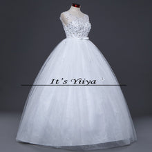 Load image into Gallery viewer, Free shipping New White Wedding Ball Gowns o-neck Sleeveless Cheap Princess Vestidos De Novia Wedding Frock Bride Dress HS237
