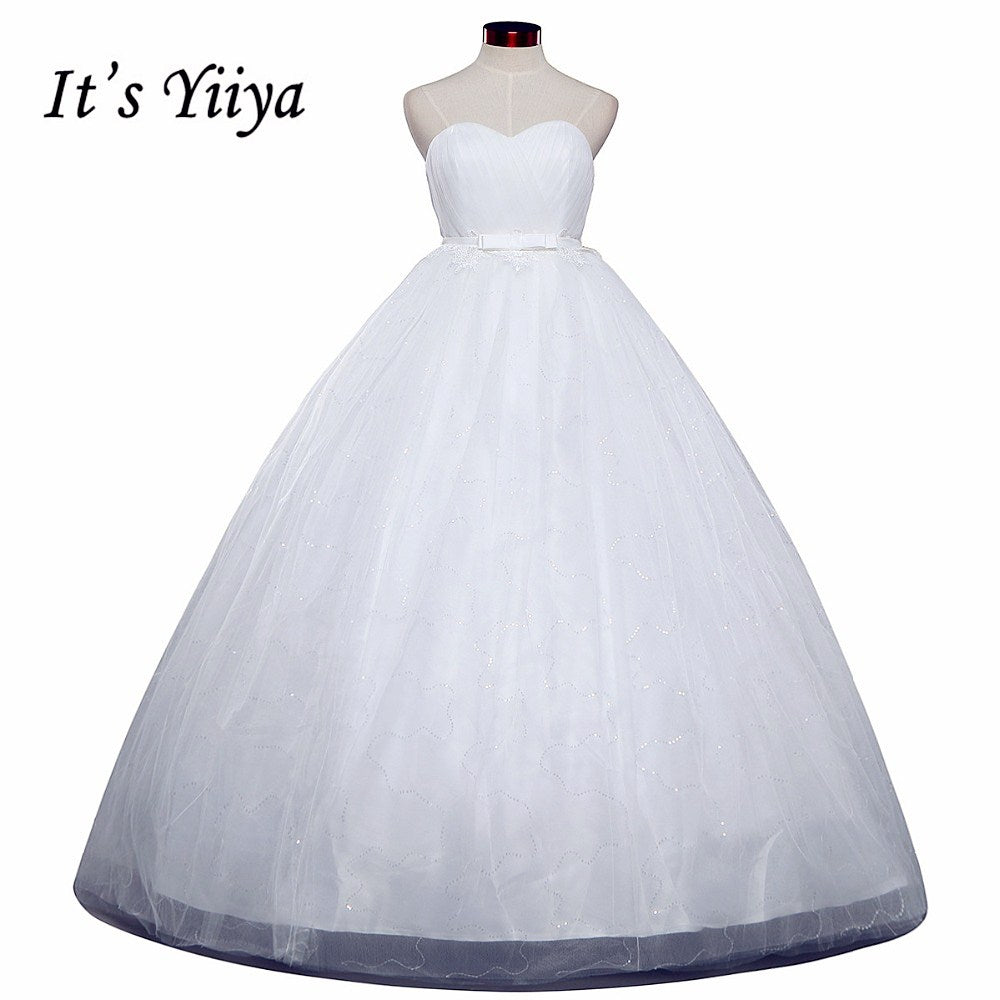 Free shipping White Wedding Ball Gowns Strapless Sex Sleeveless Cheap Princess Vestidos De Novia Wedding Frock Bride Dress HS241