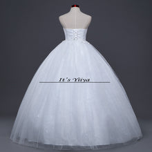 Load image into Gallery viewer, Free shipping White Wedding Ball Gowns Strapless Sex Sleeveless Cheap Princess Vestidos De Novia Wedding Frock Bride Dress HS241
