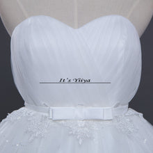 Load image into Gallery viewer, Free shipping White Wedding Ball Gowns Strapless Sex Sleeveless Cheap Princess Vestidos De Novia Wedding Frock Bride Dress HS241
