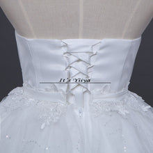 Load image into Gallery viewer, Free shipping White Wedding Ball Gowns Strapless Sex Sleeveless Cheap Princess Vestidos De Novia Wedding Frock Bride Dress HS241
