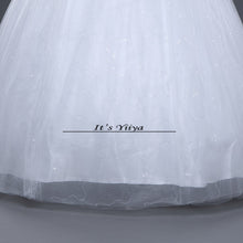 Load image into Gallery viewer, Free shipping White Wedding Ball Gowns Strapless Sex Sleeveless Cheap Princess Vestidos De Novia Wedding Frock Bride Dress HS241
