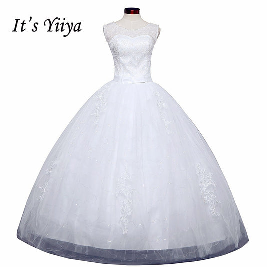 Free shipping New 2017 Summer O-neck Lace Simple Wedding Dress Plus size Princess Bride Frocks Vestidos De Novia HS249