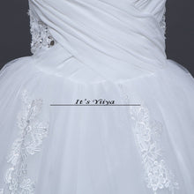 Load image into Gallery viewer, Free shipping wedding dresses white plus size lace dress cheap wedding gowns short sleeves bride dresses Vestidos De Novia HS162
