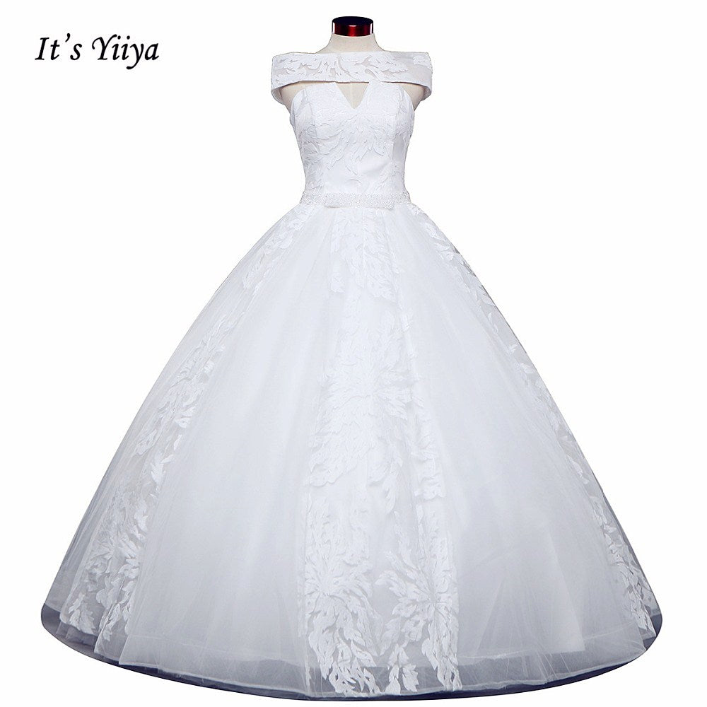 Vestidos De Novia Free Shipping Off white Bridal dress Bridal Ball gowns Sleeveless Frocks Lace Wedding dresses IY027