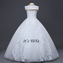 Load image into Gallery viewer, Vestidos De Novia Free Shipping Off white Bridal dress Bridal Ball gowns Sleeveless Frocks Lace Wedding dresses IY027
