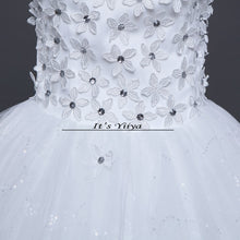 Load image into Gallery viewer, White Wedding Dresses Free shipping YiiYa 2017 new Elegant wedding frocks pincess flowers Vestidos De Novia ball gowns HS212
