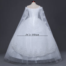 Load image into Gallery viewer, Free Shipping 2017 Short Sleeves Red White Lace Bling Wedding Dresses Plus size Sequins Princess Bride Frocks Gowns XXN175
