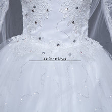 Load image into Gallery viewer, Free Shipping 2017 Short Sleeves Red White Lace Bling Wedding Dresses Plus size Sequins Princess Bride Frocks Gowns XXN175
