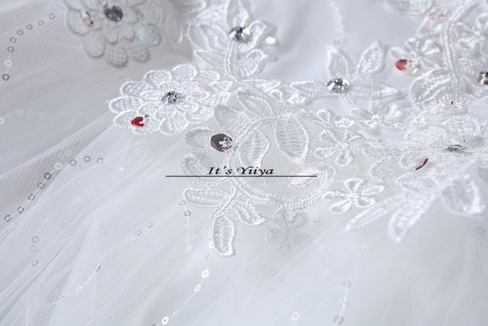 Free Shipping 2017 Short Sleeves Red White Lace Bling Wedding Dresses Plus size Sequins Princess Bride Frocks Gowns XXN175