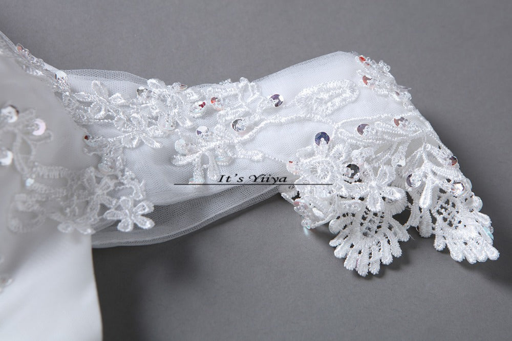 Free shipping YiiYa 2016 new White Wedding Dresses sexy lace up frocks pincess flowers dress ball gowns Vestidos De Novia HS211