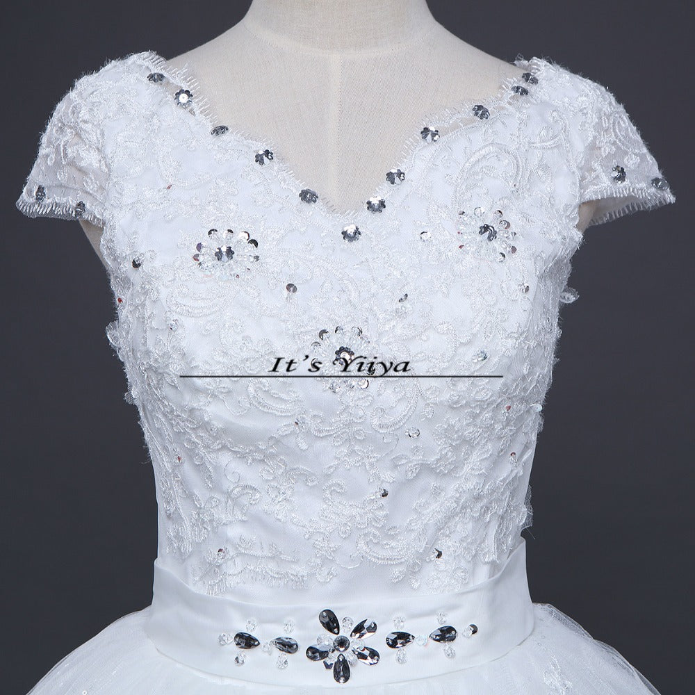 Free shipping Vestidos De Novia Elegant Bridal White wedding dress Full length ball gowns Princess Cheap Wedding Frocks HS220