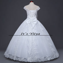 Load image into Gallery viewer, Free shipping Real Photo 2017 New O-neck Lace Bow Wedding Dresses Quanlity Princess Bride Frocks Plus size AJ001
