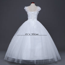 Load image into Gallery viewer, Free shipping 2017 new Bridal White wedding dress V-neck Flowers Lace up Princess Gowns Bride Frocks Vestidos De Novia HS221
