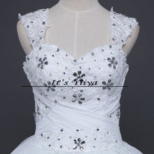 Load image into Gallery viewer, Free Shipping Wedding Dress 2016 White Princess Wedding Frock Sequins Handmake Lace up Vestidos De Novia for Bride Ball Gown H62
