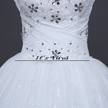 Load image into Gallery viewer, Free Shipping Wedding Dress 2016 White Princess Wedding Frock Sequins Handmake Lace up Vestidos De Novia for Bride Ball Gown H62
