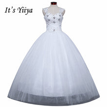 Load image into Gallery viewer, Free Shipping Wedding Dress 2016 White Princess Wedding Frock Sequins Handmake Lace up Vestidos De Novia for Bride Ball Gown H62
