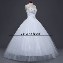 Load image into Gallery viewer, Free Shipping Wedding Dress 2016 White Princess Wedding Frock Sequins Handmake Lace up Vestidos De Novia for Bride Ball Gown H62
