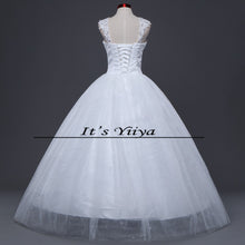 Load image into Gallery viewer, Free Shipping Wedding Dress 2016 White Princess Wedding Frock Sequins Handmake Lace up Vestidos De Novia for Bride Ball Gown H62
