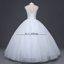 Load image into Gallery viewer, Free shipping 2016 High Quality White or Red Wedding Dress Sexy Princess Sequins Vestidos De Novia Frocks Ball gowns HS592
