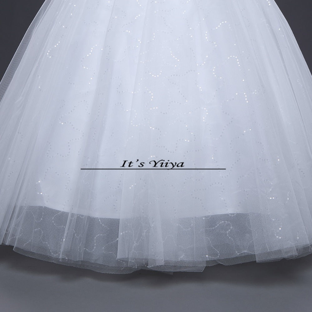 Free shipping 2016 High Quality White or Red Wedding Dress Sexy Princess Sequins Vestidos De Novia Frocks Ball gowns HS592