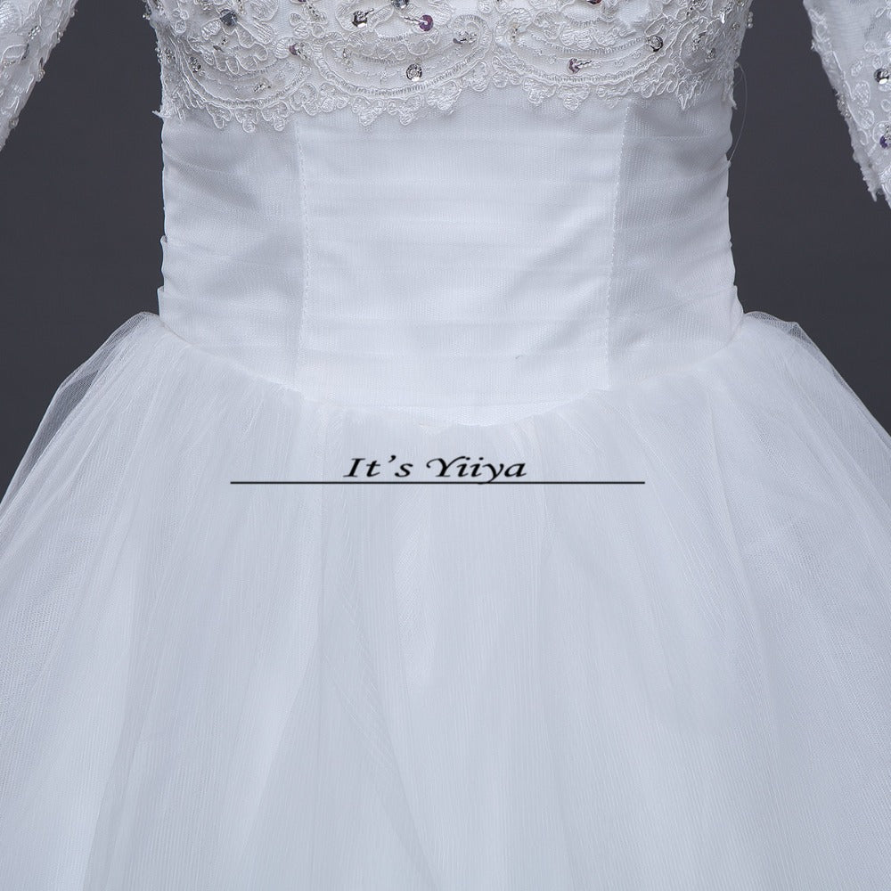 Free shipping new arrival White Boat neck Half Sleeves Quality Princess Sex Wedding Dress Frock Gowns Vestidos De Novia DH1560