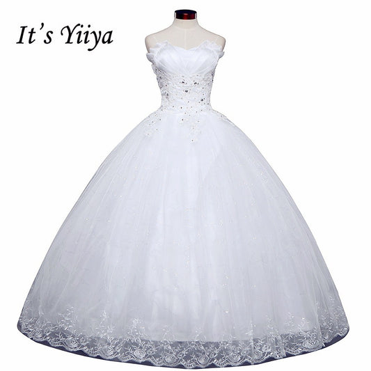 Free shipping New 2017 Summer Ruffles Bling Strapless Wedding Dresses Plus size Princess Bride Gowns Vestidos De Novia HS255