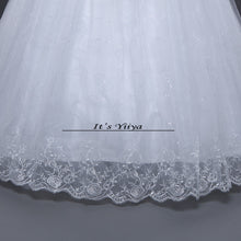 Load image into Gallery viewer, Free shipping New 2017 Summer Ruffles Bling Strapless Wedding Dresses Plus size Princess Bride Gowns Vestidos De Novia HS255
