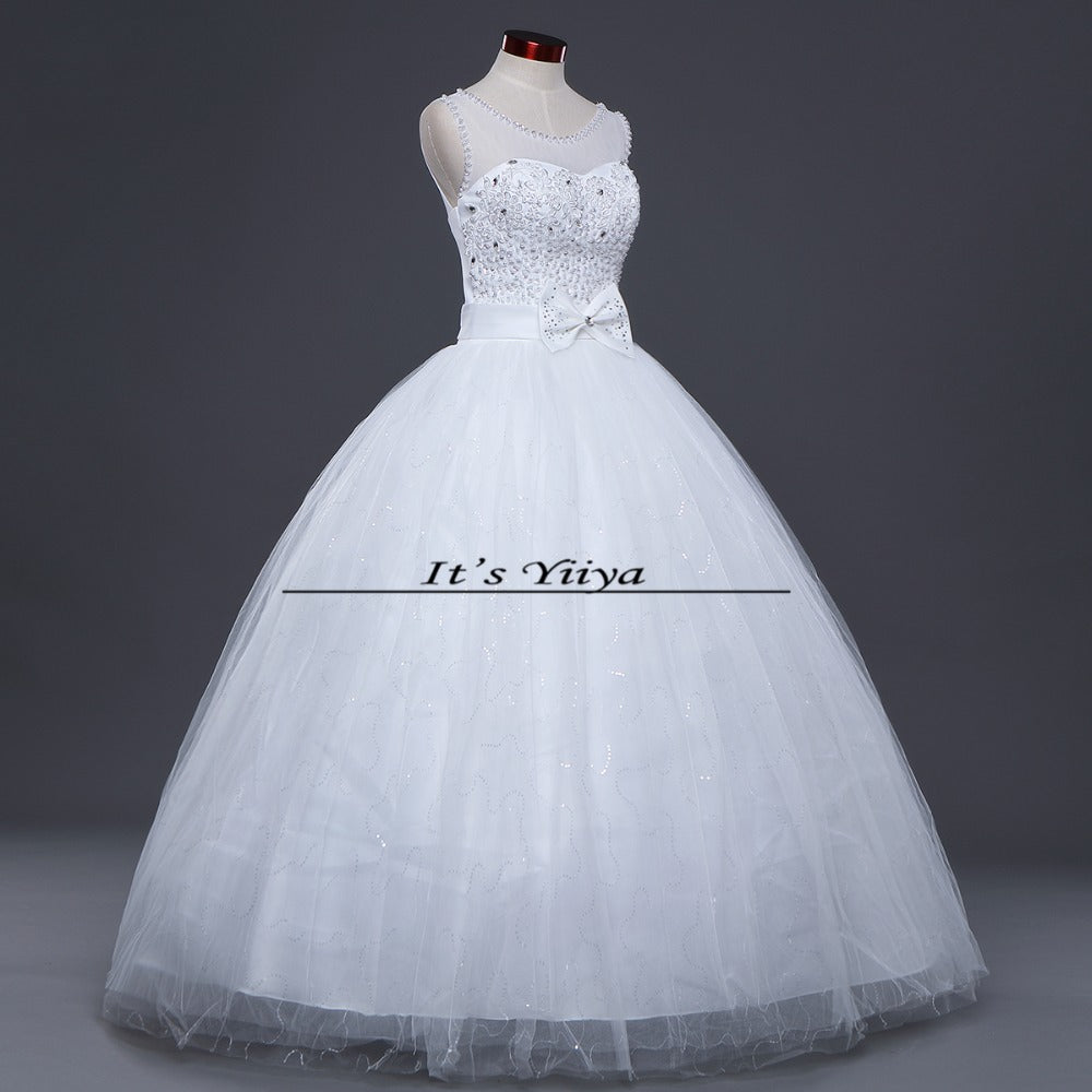 Free shipping new 2016 quality wedding dress white wedding gown bridal Sleeveless wedding dresses Bride Vestidos De Novia Y1095