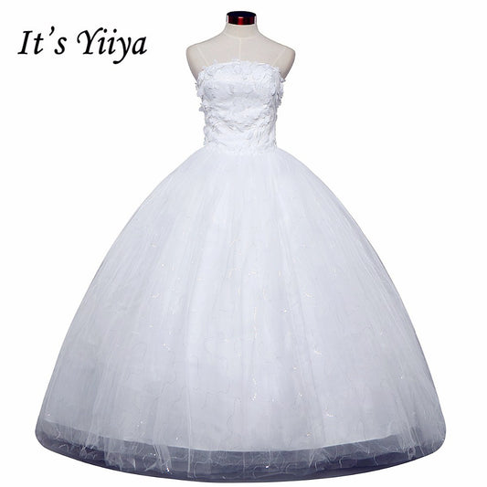 Free shipping New 2017 Summer Flowers Strapless Wedding Dresses Plus size Princess Bride Gowns Vestidos De Novia HS254