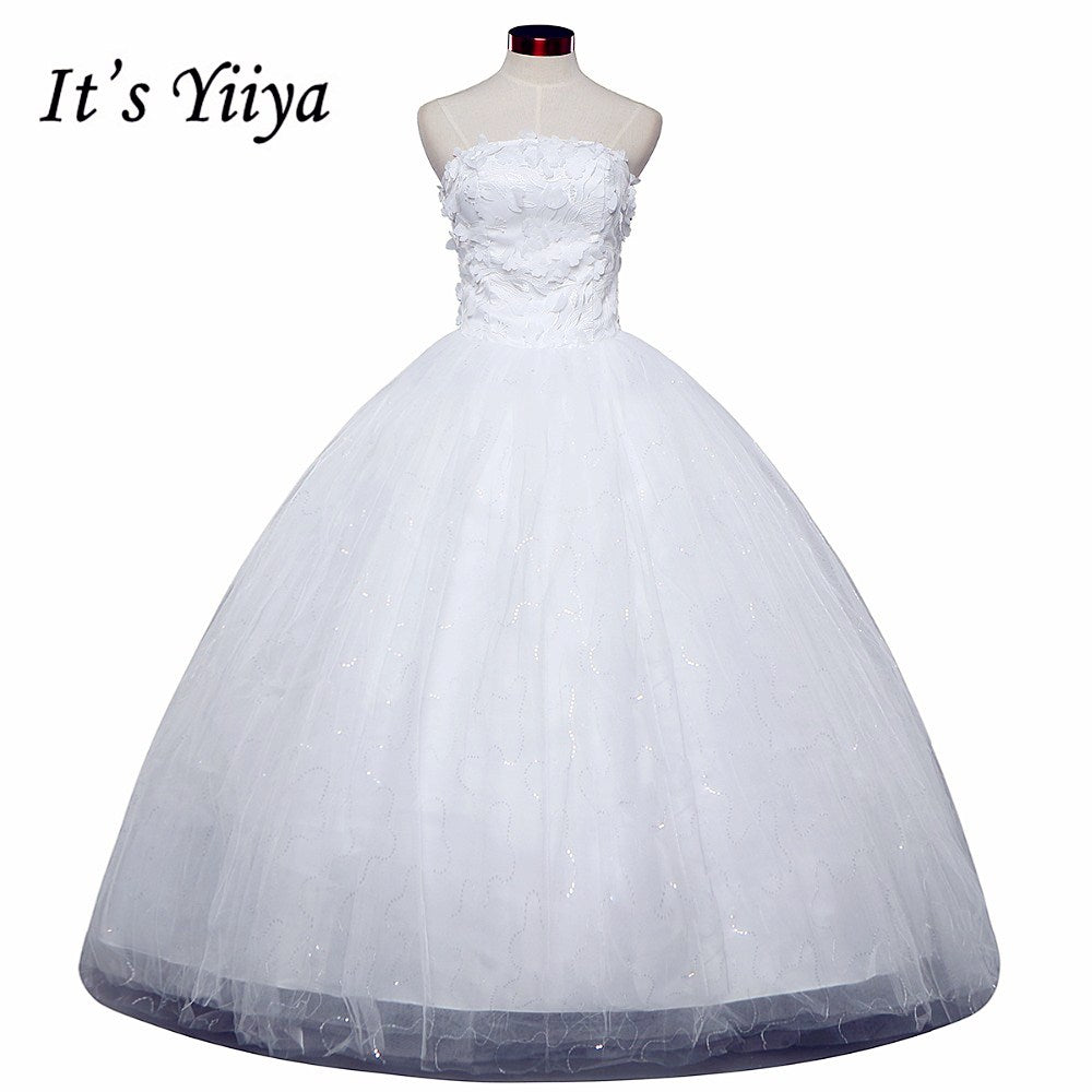 Free shipping New 2017 Summer Flowers Strapless Wedding Dresses Plus size Princess Bride Gowns Vestidos De Novia HS254