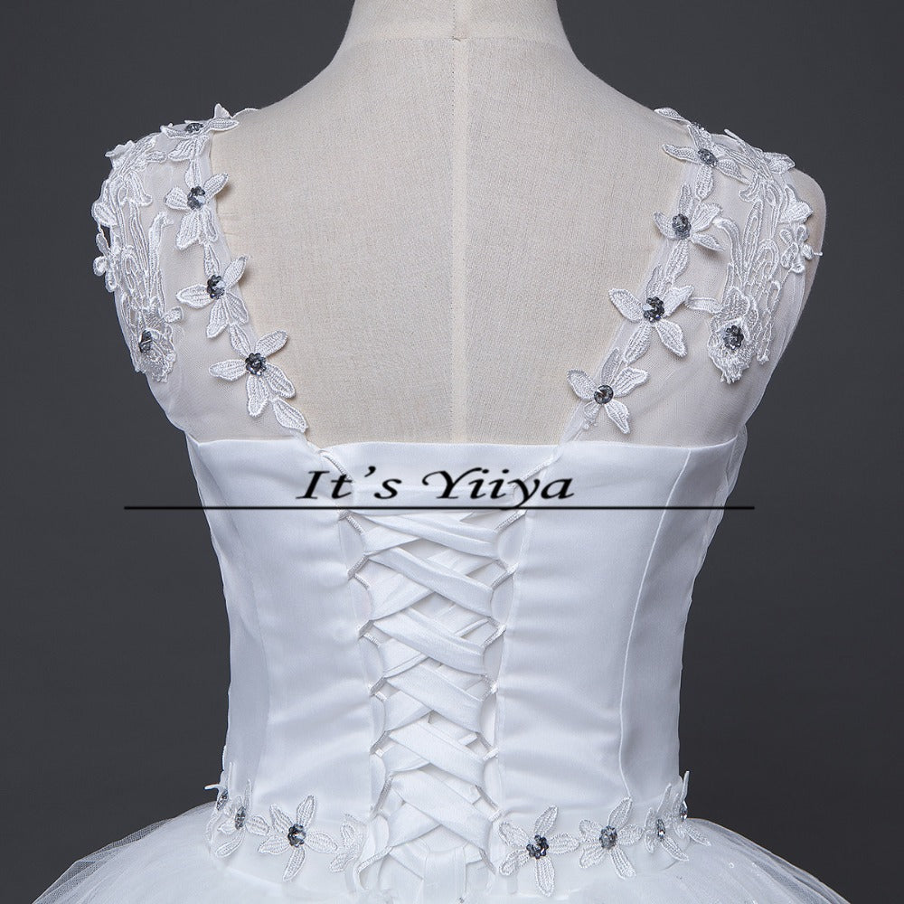 Free shipping wedding dresses 2015 white plus size lace up cheap China wedding gowns white bridal dress Vestidos De Novia HS157