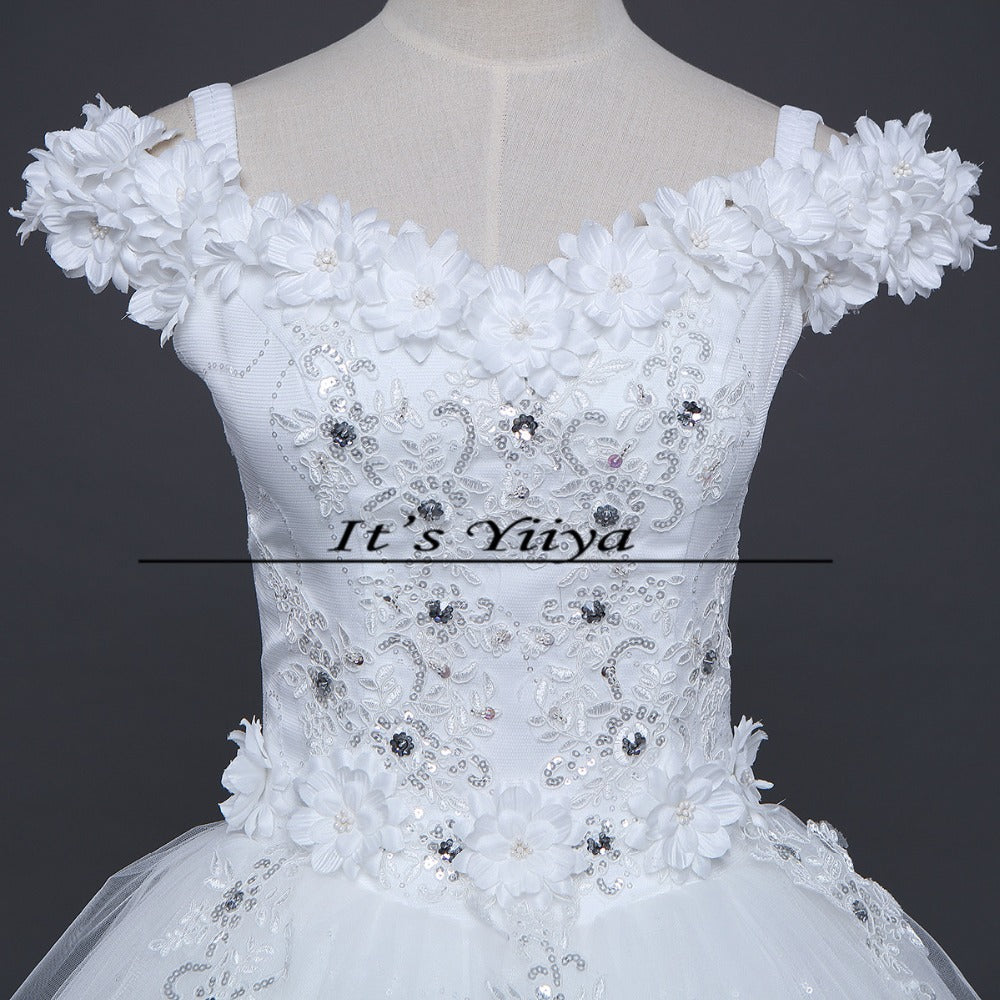 Free shipping New 2016 Wedding Dresses Sexy Lace White Wedding Ball Gowns Wedding Frocks Wedding Dress Vestidos De Novia H82