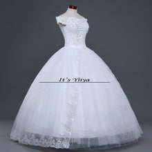 Load image into Gallery viewer, Free shipping White Wedding Ball Gowns Boat Neck Short Sleeves Cheap Princess Vestidos De Novia Wedding Frock Bride Dress HS235

