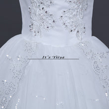 Load image into Gallery viewer, Free shipping White Wedding Ball Gowns Boat Neck Short Sleeves Cheap Princess Vestidos De Novia Wedding Frock Bride Dress HS235
