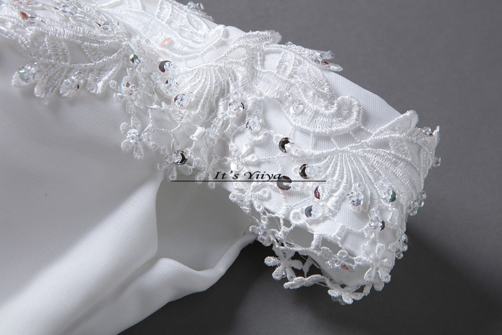 Free shipping White Wedding Ball Gowns Boat Neck Short Sleeves Cheap Princess Vestidos De Novia Wedding Frock Bride Dress HS235