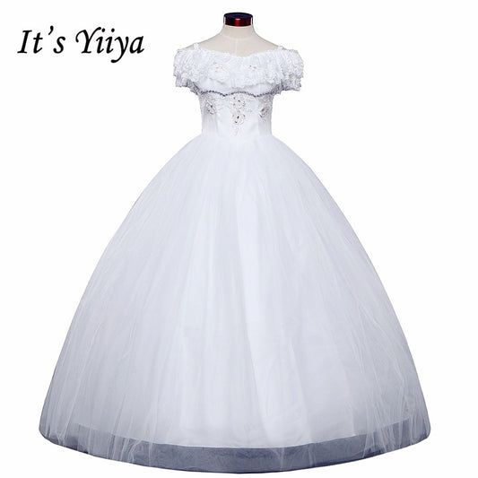 Free shipping 2015 new fashionable lace up cheap Vestidos De Novia white princess wedding dresses remantic wedding gown Y306