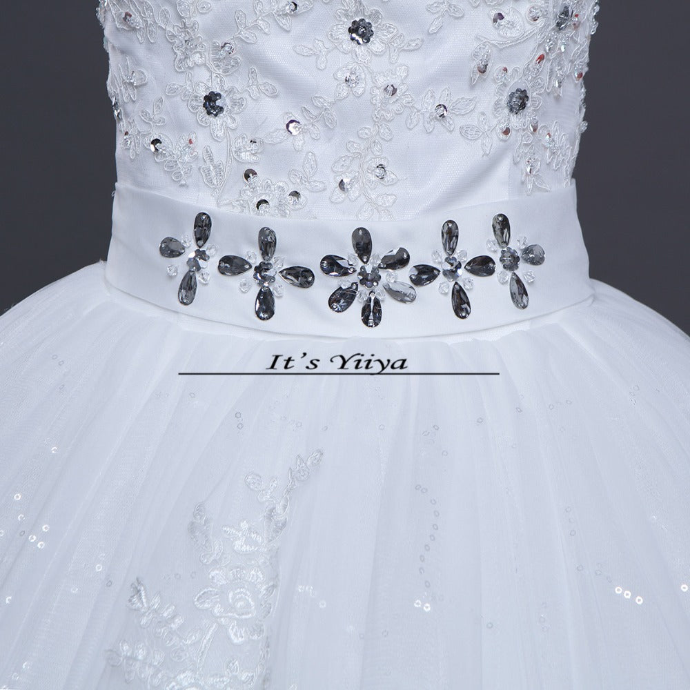 Free shipping White Wedding Ball Gown V-Neck Lace up Sleeveless Cheap Princess Wedding Frock Bride Dress Vestidos De Novia HS243