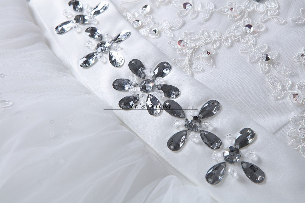 Free shipping White Wedding Ball Gown V-Neck Lace up Sleeveless Cheap Princess Wedding Frock Bride Dress Vestidos De Novia HS243