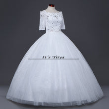 Load image into Gallery viewer, Free shipping New 2016 Half Sleeves Wedding Dresses Sexy Lace red White Wedding Ball Gowns Wedding Frocks Vestidos De Novia H79
