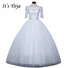 Load image into Gallery viewer, Free shipping New 2016 Half Sleeves Wedding Dresses Sexy Lace red White Wedding Ball Gowns Wedding Frocks Vestidos De Novia H79
