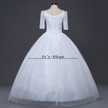 Load image into Gallery viewer, Free shipping New 2016 Half Sleeves Wedding Dresses Sexy Lace red White Wedding Ball Gowns Wedding Frocks Vestidos De Novia H79
