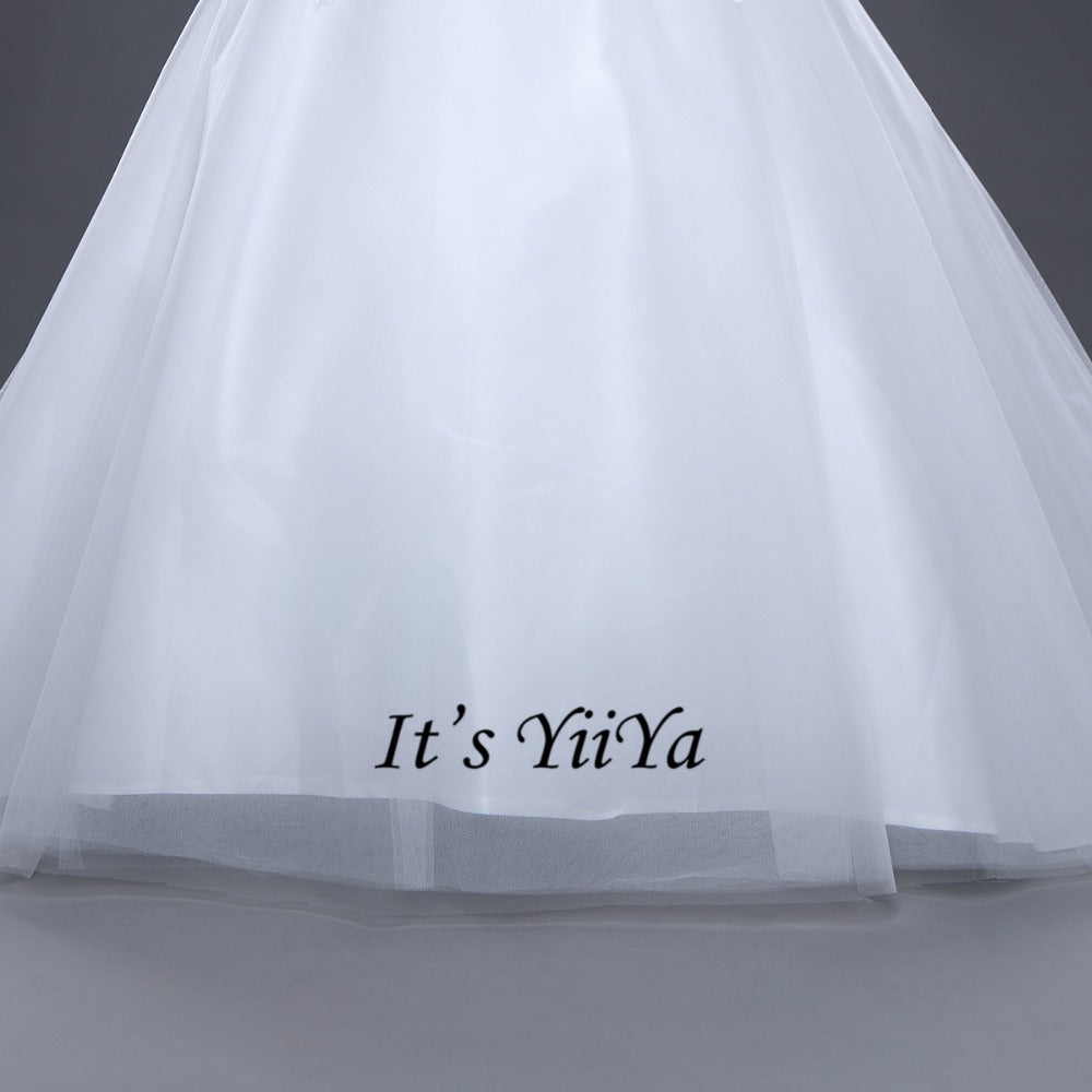 Free shipping Korean Style Train dresses off White Wedding dress Full sleeve high-neck Vestidos De Novia Classic Frock IY003