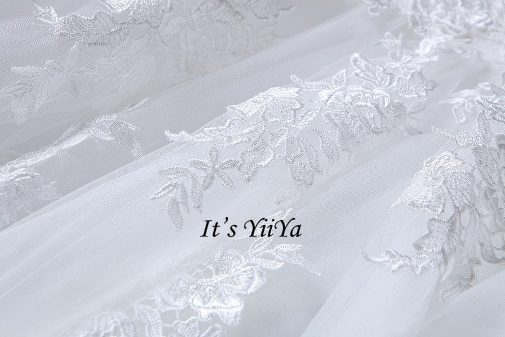 Free shipping Korean Style Train dresses off White Wedding dress Full sleeve high-neck Vestidos De Novia Classic Frock IY003