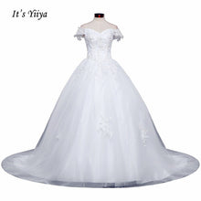 Load image into Gallery viewer, Free Shipping Wedding dresses Sweetheart Vestidos De Novia Off white dress Bridal Ball gowns Long train Sleeveless Frock IY037
